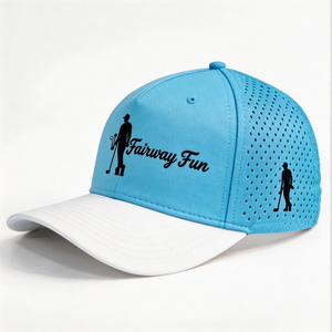 Gorra de Béisbol Deportiva Personalizada de Nylon Vintage de 5 Paneles, Impermeable, con Perforaciones Láser, Bordado y Hebilla Dorada de Cobre, con Soporte para Tees de Golf - Product Image 3