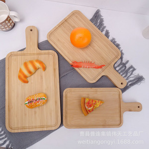 Ensemble de plateaux de service en bambou, couleur naturelle, style simple, pour le pain, la pizza, les desserts - Product Image 4