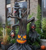 Décoration d'événements et de fêtes pour enfants : Arbre parlant en acier personnalisé taille réelle pour parc d'attractions d'horreur - Spécial Halloween