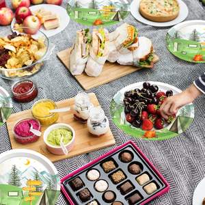 Superb Quality Disposable Party Tableware Set Modern Style Happy 1st Birthday Camping Theme OEM Hot Selling Table Decorations - Product Image 4