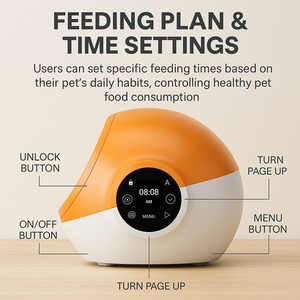 Pengumpan hewan peliharaan interaktif pintar dengan panggilan suara, pintu <span class=keywords><strong>Sensor</strong></span>, desain baterai ganda & kontrol makanan terjadwal untuk kucing & anjing - Product Image 6