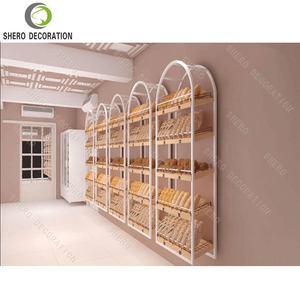Aménagement intérieur de boulangerie au style rose, mobilier de boulangerie sur mesure, comptoir de présentation en verre pour l'aménagement de boulangerie, idées de décoration. - Product Image 5