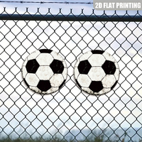 Letrero Metálico Redondo de Fútbol, Impresión 2D, Gráfico Clásico de Fútbol en Blanco y Negro, Decoración de Pared para Gimnasio o Sala Deportiva