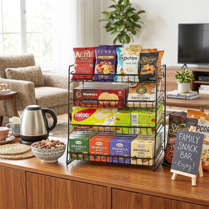 Supermarket Convenience Store Cashier Snack Shelves Small Food Display Double Tier Modern Stainless Steel Shelves - Product Image 3