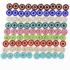 Nuevo Cristal de girasol de tres capas de 14mm con incrustaciones de diamantes de imitación, accesorio de joyería de diamantes de imitación cosidos a mano - Product Image 4