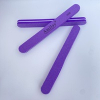 Lime à ongles double face en éponge violette avec logo personnalisé, grain 100/180, polissoir de manucure en gros pour salon