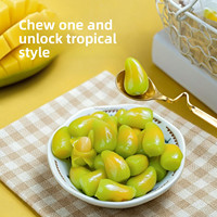 Bonbons gélifiés à la mangue verte pelables, en forme de goutte, nouveauté, à mâcher, boîte de 120g, 50 pièces, étiquette personnalisée, vente en gros, refermable, OEM