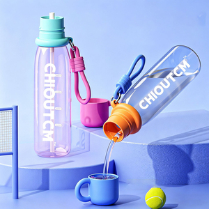 Large Capacity 750ml PC <b>Straw</b> <b>Cup</b> Stylish Drop-proof Heat Resistant Plastic Sports Bottle Portable Space <b>Cup</b> - Product Image 1