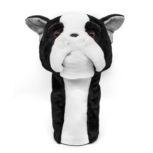 Housse de tête de club de golf en tricot avec motif de couture personnalisé, motif chien de Boston en peluche - Product Image 1