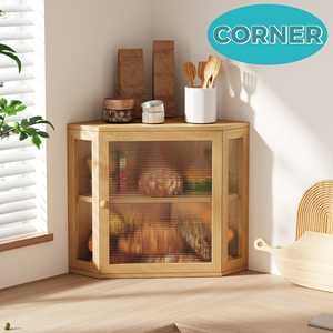 2-Layer Large Bamboo Farmhouse Bread Box Rectangle <b>Kitchen</b> Countertop Corner <b>Storage</b> Food-Safe Rectangular Bread Bin <b>Storage</b> - Product Image 4