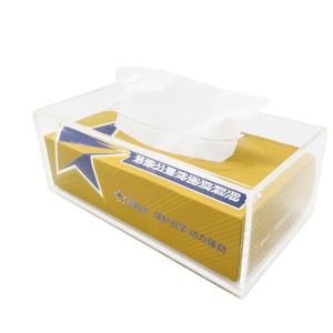 Boîte à mouchoirs en acrylique moderne et élégante, porte-serviettes, distributeur de mouchoirs écologique et polyvalent, organisateur pour la maison et le bureau - Product Image 4