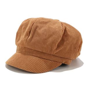 Casquette octogonale à 8 panneaux pour femme, style vintage, type newsboy, casquette de boulanger, béret à visière, casquette plate, chaude - Product Image 1