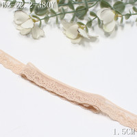 Dentelle élastique étroite de 1,5 cm rose et marron clair, bordure en dentelle douce extensible pour lingerie féminine, soutien-gorge, sous-vêtements, couture