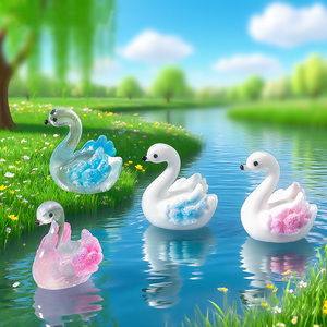 Mini Cisnes de Resina, Adornos para Jardín de Hadas, Figuras Decorativas, Micro Paisaje DIY, Decoración de Musgo, Adornos para Pasteles, Decoración para Macetas y Hogar - Product Image 4