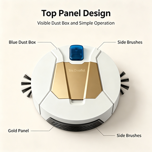 Robot <span class=keywords><strong>aspirateur</strong></span> 1000Pa, aspiration puissante, double moteur, nettoyage de toute la pièce, rechargeable par USB, <span class=keywords><strong>sans</strong></span> <span class=keywords><strong>fil</strong></span>, 1200mAh, 30 min d'autonomie, rose noir - Product Image 3