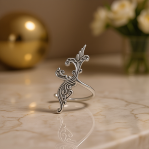 Orecchini a polsino in argento tibetano con motivo vegetale, stile vintage unisex, in lega placcata oro bianco, gioielli alla moda E2677 - Product Image 2