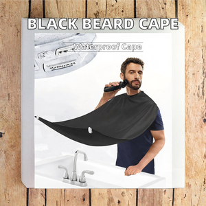 Offre Spéciale Vinnie Haute Qualité Noir Polyester Barbe <span class=keywords><strong>Tablier</strong></span> Cape Coiffure Confortable Étanche <span class=keywords><strong>Rasage</strong></span> 4 Ventouses - Product Image 3