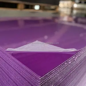 Acrílico extruido opaco sólido, color morado, alta densidad 1,2, alto impacto, 2mm, 4x8 pies