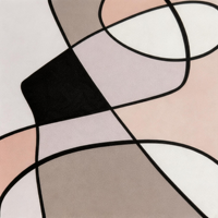 Peinture sur toile abstraite moderne Wabi Sabi, lignes géométriques, rose et gris mats, sans cadre, pour salon