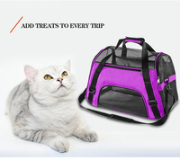 Sac à dos de transport pour animaux de compagnie (chats et chiens) écologique de marque MJ, petit format, en coton, avec fermeture éclair, compatible avec les voyages, à placer sous la banquette