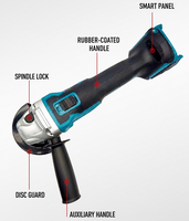 Meuleuse d'angle sans fil 21V sans balais, professionnelle, pour bricolage, 180 mm, outil multifonctionnel de meulage et de découpe avec batterie au lithium