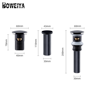 Hotel <span class=keywords><strong>Doccia</strong></span> Vasca Da Bagno Bagno Vessel Nero Fogna di <span class=keywords><strong>Scarico</strong></span> Filtro In Ottone Tubo di Acqua Tappi di <span class=keywords><strong>Scarico</strong></span> Pop Up di <span class=keywords><strong>Scarico</strong></span> Stopper con Troppopieno - Product Image 6