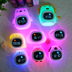 Réveil numérique avec lumière tamisante 2024, réveil <span class=keywords><strong>pour</strong></span> enfants, entraîneur de sommeil avec son musical naturel, lumière LED nocturne - Product Image 1