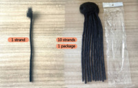 0.2cm soeur serrures 10 pouces couleur noire style Afro personnalisé entièrement fait à la main cheveux humains pour le tressage style Crochet dreadlocks