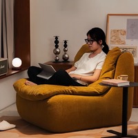 Fauteuil d'appoint moderne en tissu, pliable et compressé sous vide, avec dossier ergonomique et hauteur réglable pour petits espaces