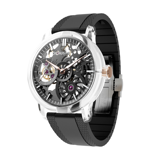 44mm Luxury Automatic Mechanical Hangzhou Watch for Men-Alarm Diver with Pointer Dial Sapphire Case OEM Custom Rubber Strap