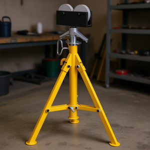Adjustable Height <b>Pipe</b> Jack <b>Stand</b> 32-55 Inch 2500 Lb Capacity Metal Portable Folding High Roller Head For <b>Pipe</b> Support - Product Image 2