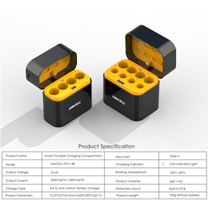 Gmcell แบตเตอรี่ลิเธียมไอออนอัจฉริยะ8ช่อง, แบตเตอรี่ Li-ion 15วัตต์ชาร์จได้เร็ว1.5โวลต์ชาร์จได้แบตเตอรี่ AA พร้อมหน้าจอ LCD - Product Image 5