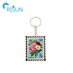Portachiavi con Logo personalizzato con fiore personalizzato fin troppo bene portachiavi portachiavi con Logo personalizzato carta Co Cat Love francobollo Llavero - Product Image 6