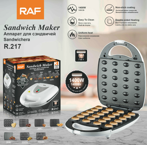 Máquina para hacer sándwiches RAF 7 en 1 con <span class=keywords><strong>placas</strong></span> extraíbles multiusos Mini máquina para hacer nueces para el desayuno - Product Image 1