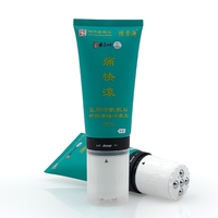 Tube en plastique PE à vente chaude avec tête de massage à billes personnalisées pour huile essentielle, crème de soin des jambes 50g, emballage cosmétique à presser