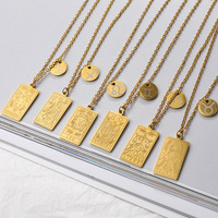 Bijoux fantaisie en acier inoxydable plaqué or 18k personnalisé collier d'anniversaire collier 12 zodiaque