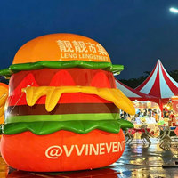 Modèle de mascotte de burger gonflable personnalisé géant pour la publicité en extérieur, la promotion d'événements, la décoration de fêtes et l'affichage