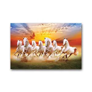 Современные большие белые бегущие лошади на заказ, холст, настенный художественный декор, печатная масляная живопись, плакаты, принты для дома, гостиной
