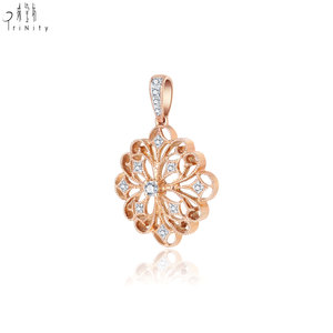 <b>Top</b> Quality Handmade Vintage Design Fine Jewelry Wholesale 18K Solid <b>Rose</b> Gold Natural Diamond Pendant Jewelry For Women's Gift - Product Image 2