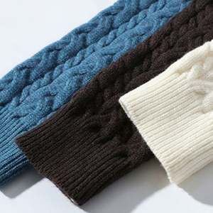 Hiver Stock en vrac Pulls pour hommes Col rond Uni Manches longues Polyester Knit Pullover Twisted Knitwear Pulls pour hommes - Product Image 5