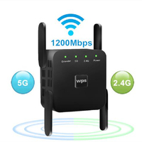 Repetidor WiFi Inalámbrico de 2.4G y 5Ghz, Amplificador de Señal WiFi de 300M y 1200 Mbps, Extensor de Largo Alcance 802.11AC 5G, Punto de Acceso Wi-Fi