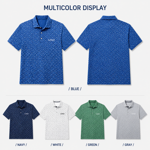 Custom Premium Mens Golf Polo Shirt Micro Dot Performance Jacquard Moisture Wicking Country Club Private Label Apparel OEM - Product Image 2