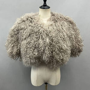 Nuevo <span class=keywords><strong>Bolero</strong></span> de Piel para Mujer, Capa de Piel para Boda, Poncho de Piel Mongol Auténtica de Lujo - Product Image 4