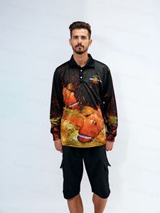 カスタムパフォーマンスUv保護クイックドライUvアップ竹昇華長袖男性用フード釣りシャツジャージー - Product Image 6