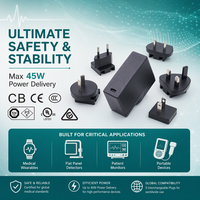 Chargeurs rapides USB PD3.0 de haute qualité 15W 27W 36W 45W, adaptateurs 5V 9V 12V 15V 20V 2A 3A, alimentation AC DC pour CCTV WiFi ITE