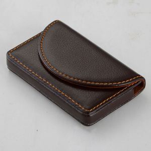 Custom Logo Printed Magnetic Shut PU Leather Business Card Holder Case - Product Image 2