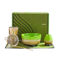 Ensemble de bol à Matcha de style japonais Outils de cérémonie du thé Coffret cadeau en céramique Outils à Matcha avec emballage en boîte de couleur