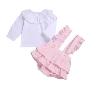 יצרן האביב ארוך שרוולים חולצה לפרוע חצאית שני חלקים סט יילוד תינוק סט בגדי ילדה סט