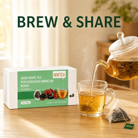 Thé bien-être à base de plantes, thé blanc vieilli, Reishi, Polygonatum Sibiricum, sans additif, étiquette nette, directement de l'usine