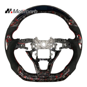 Volant en fibre de carbone personnalisé pour Honda Accord Odyssey 10e génération 2018-2024 avec poignées en daim noir, amélioration de l'intérieur - Product Image 1